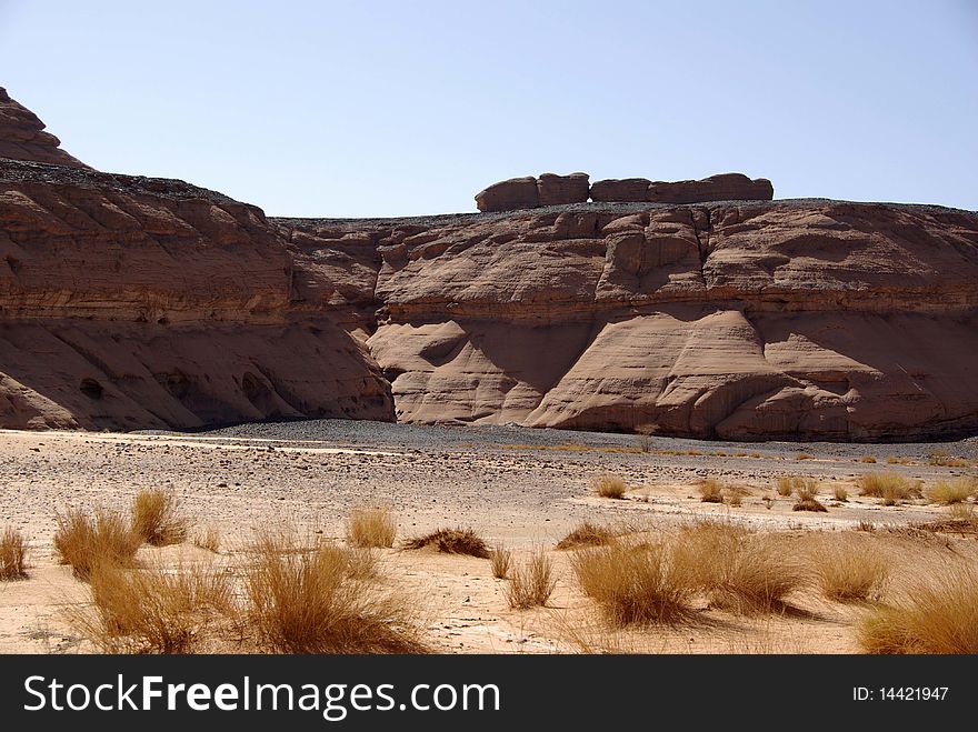 Landscape in the desert of Libya, in Africa. Landscape in the desert of Libya, in Africa