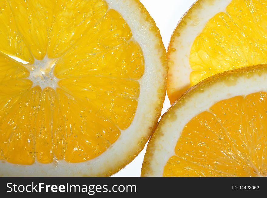 Lemon Slices On A White Background