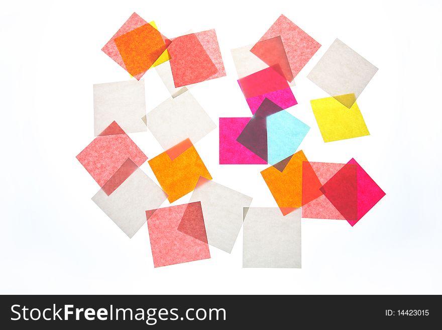 Square colour stickers on a white background. Square colour stickers on a white background