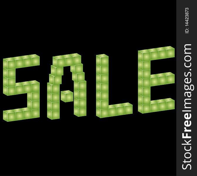 Green sale word. Vector illustration. Green sale word. Vector illustration