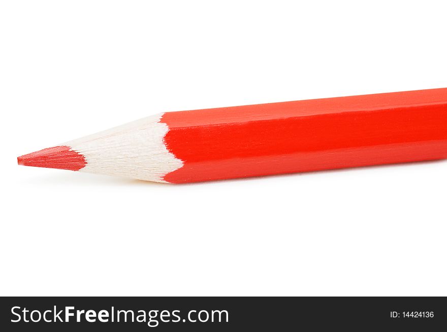 Red Pencil Isolated Over White