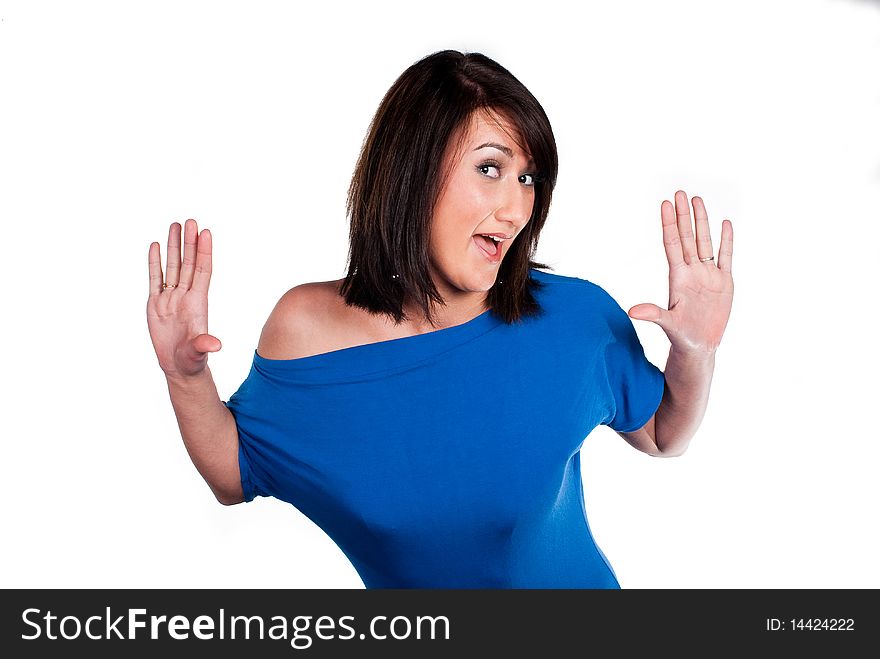 Woman Showing Something On The Palm Of Her Hand