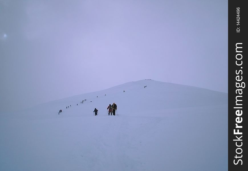 Climbing Cazzola Peak