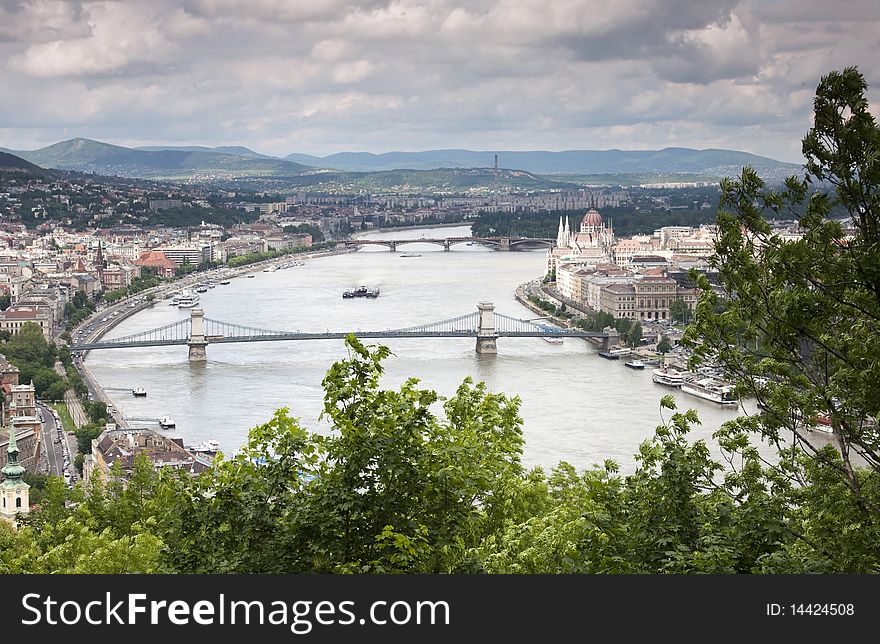 View on Budapest from Gellert hill. View on Budapest from Gellert hill