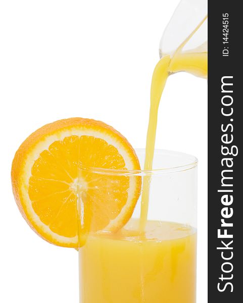 Orange Juice In A Decanter Isolated