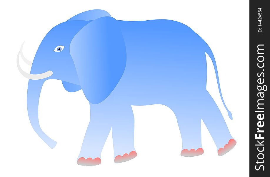 Illustrated elephant in blue color