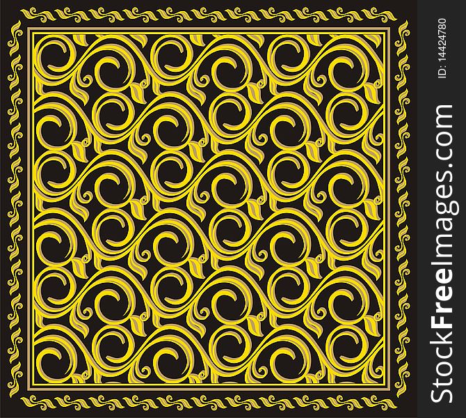Patterns gold on a black backgroun. Patterns gold on a black backgroun