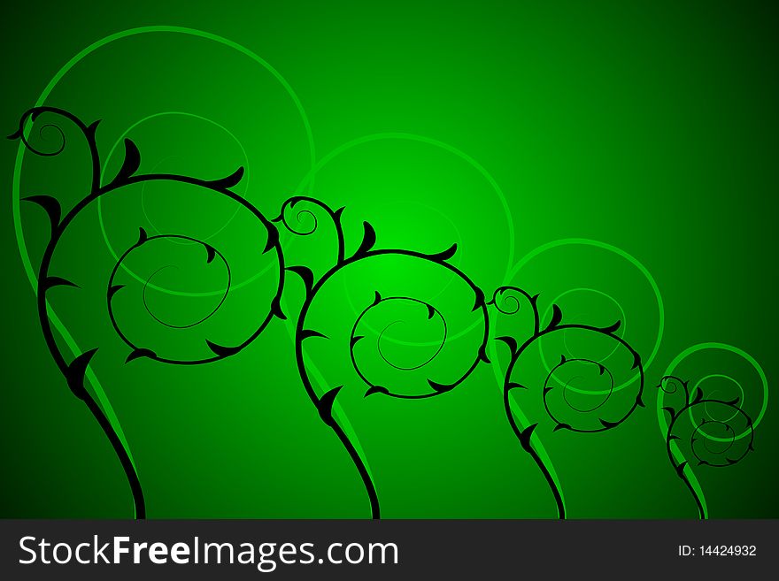 Green vector background with floral elements