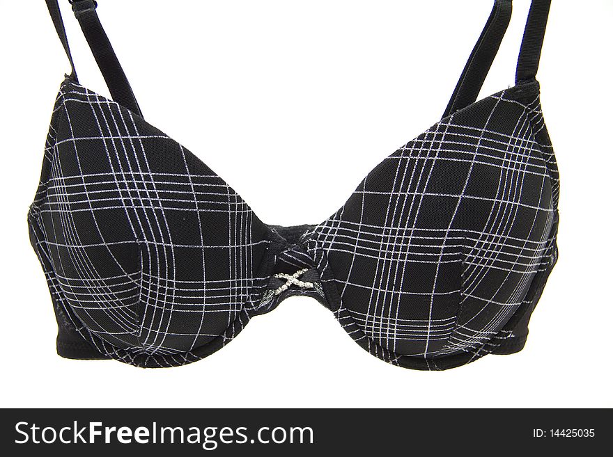 Black ladies' bra with pattern. Black ladies' bra with pattern