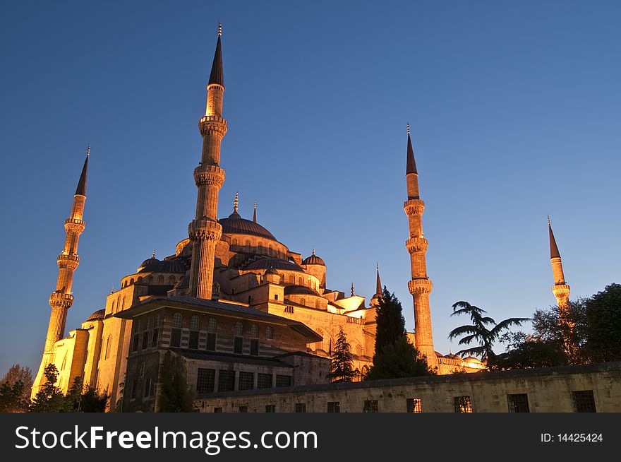 Blue Mosque, also known as Sultan Ahmed Mosque, in Istanbul. Blue Mosque, also known as Sultan Ahmed Mosque, in Istanbul.