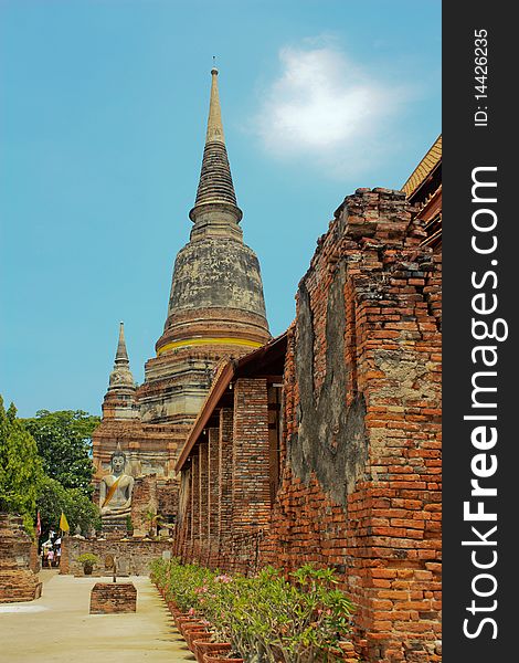 Ancient stupa of Buddha in old city of Thailand,. Ancient stupa of Buddha in old city of Thailand,
