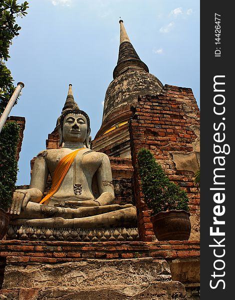 Ancient stupa of Buddha in old city of Thailand,. Ancient stupa of Buddha in old city of Thailand,