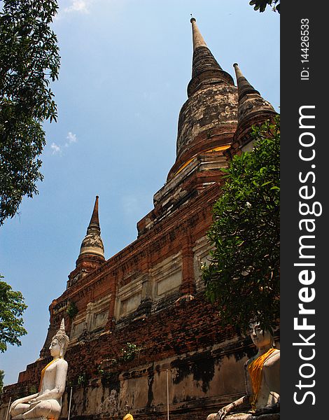 Ancient stupa of Buddha in old city of Thailand,. Ancient stupa of Buddha in old city of Thailand,