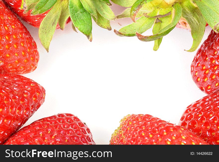 Fresh and tasty strawberries border