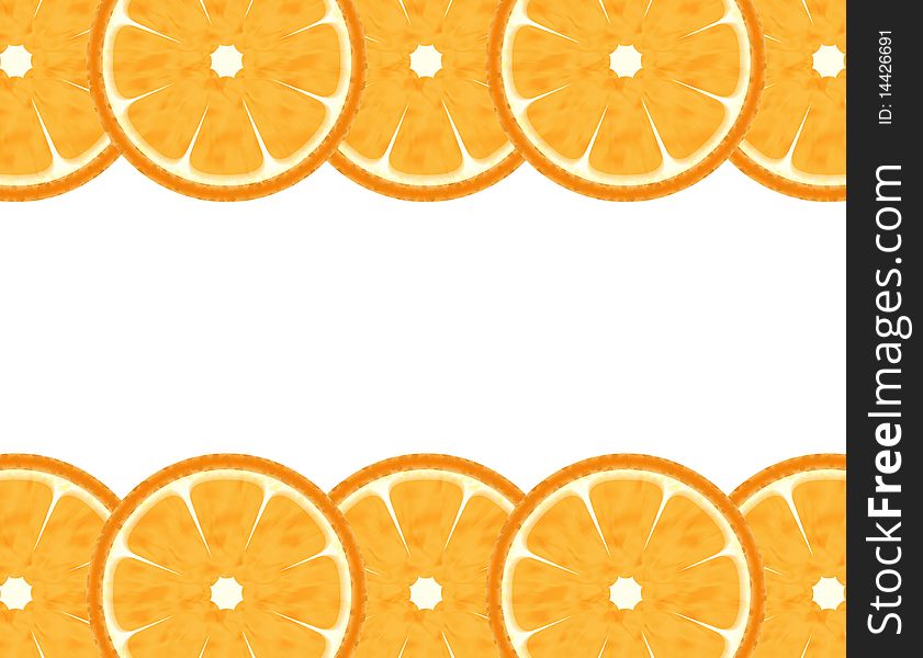 Isolated nature slice orange border