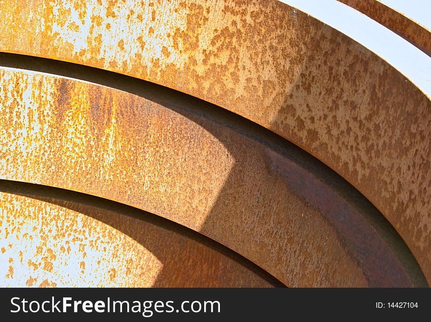 Rusty Steel Coils at an industrial Factory, manufacturing Industries, Photo