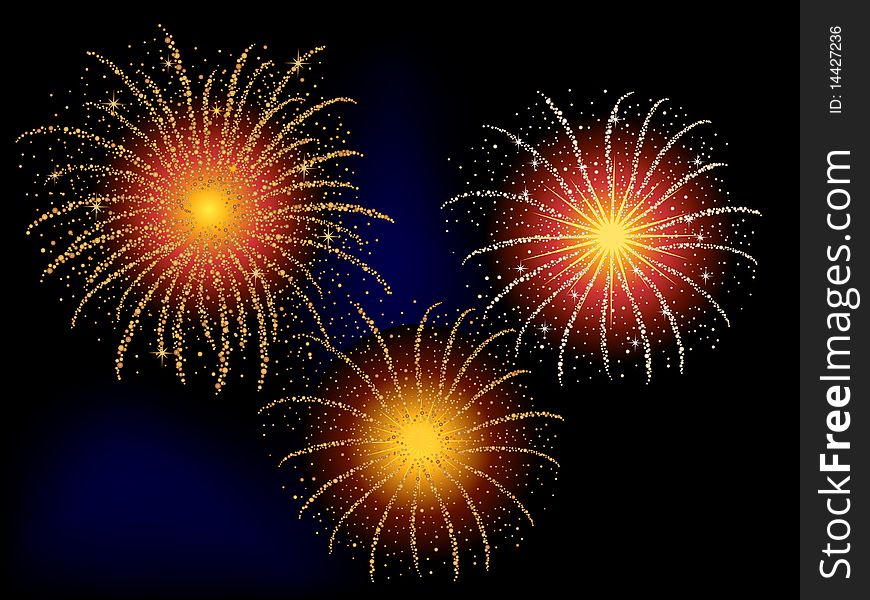 Fourth of July or New Year's firework display. Fourth of July or New Year's firework display