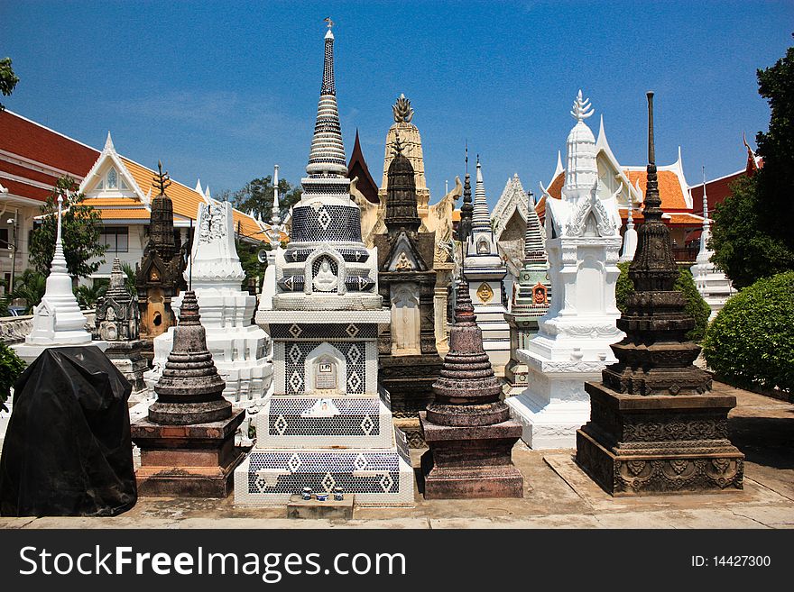 Thai people always contain their family's bone in stupa for respect after died family live together again. Thai people always contain their family's bone in stupa for respect after died family live together again