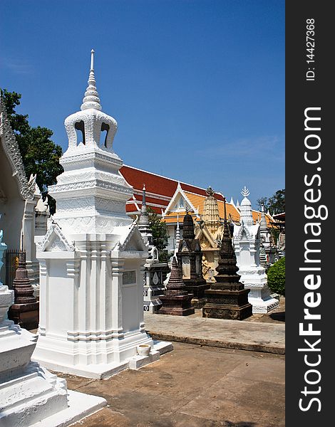 Thai people always contain their family 's bone in stupa for respect after died family live together again. Thai people always contain their family 's bone in stupa for respect after died family live together again