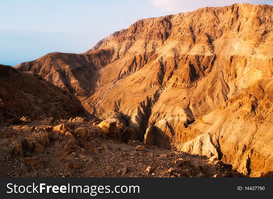 Israel - Dead Sea hills. Sunrise. Israel - Dead Sea hills. Sunrise