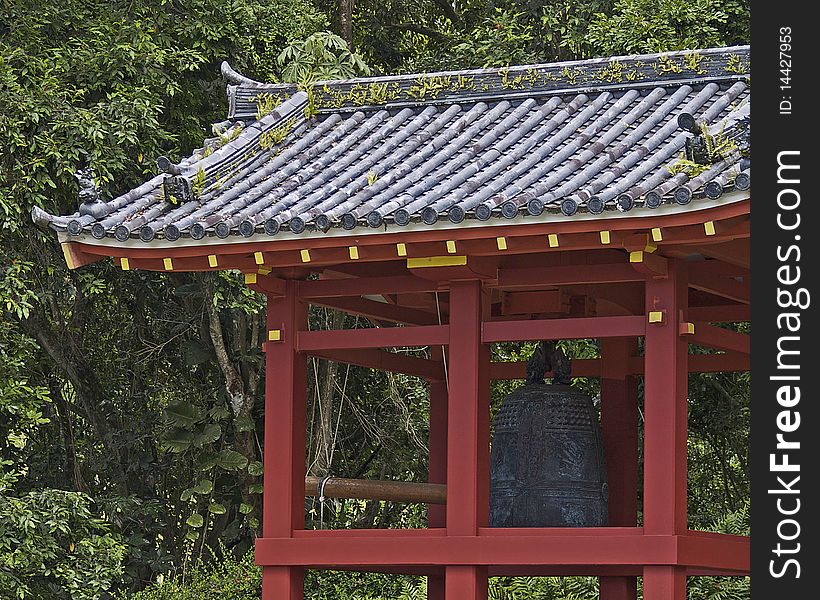 The peace bell at the Byodi-In Japanese temple on Oahu, Hawaii. The peace bell at the Byodi-In Japanese temple on Oahu, Hawaii