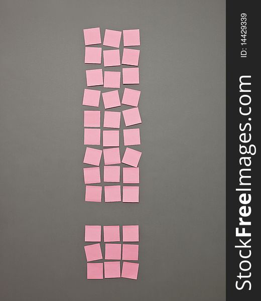 Exclamtion Mark Made Of Adhesive Notes