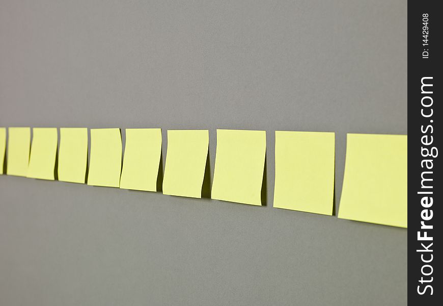 Adhesive Notes in a row