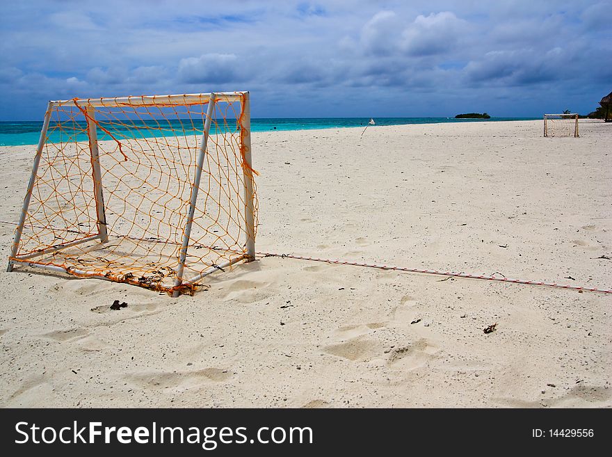 Goal of football beach on the beach. Goal of football beach on the beach.