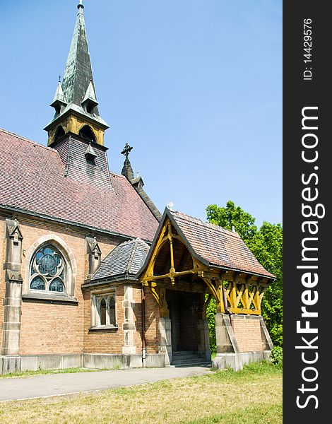 The old wooden church with tower