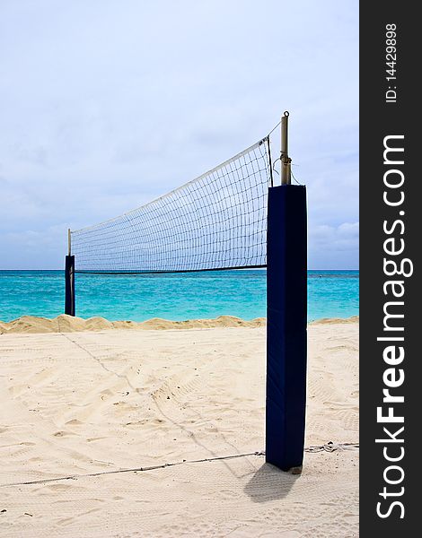 Net of volleyball beach for your game.