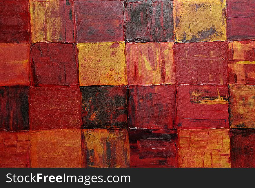 Abstract art background. Oil painting on canvas. Color texture. Fragment of works of art. Stains of oil paint. Brush strokes. Modern Art. Contemporary art. Colorful canvas. - Illustration