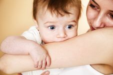 Baby Boy In Mothres Arm Royalty Free Stock Image