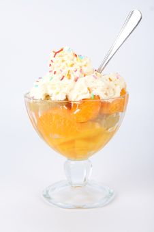 Fruit Salad With Whipped Cream Royalty Free Stock Photography Fruit Salad With Whipped Cream Royalty Free Stock Photography