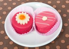 Pink Petit Fours Sweets Royalty Free Stock Photography