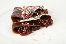Chocolate Pancake With Jam Royalty Free Stock Photography Chocolate Pancake With Jam Royalty Free Stock Photography