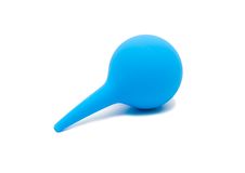 Blue Enema Syringe Stock Photo