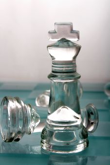 Glass Chess King Royalty Free Stock Photography