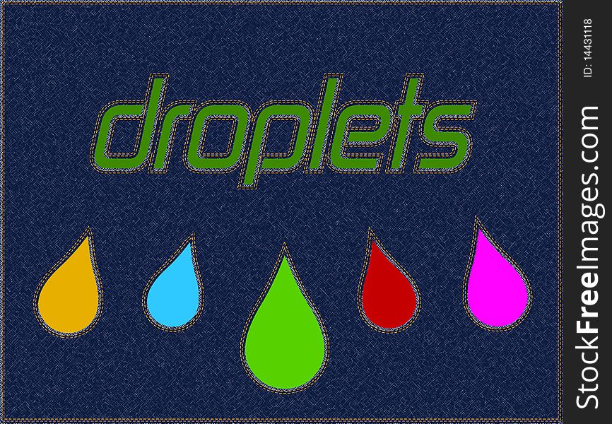 Set Of Colored Drops - Denim