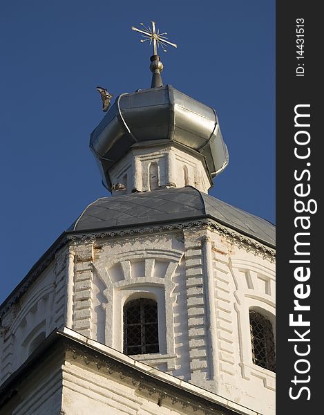 Cupola With Cross On Russian Church