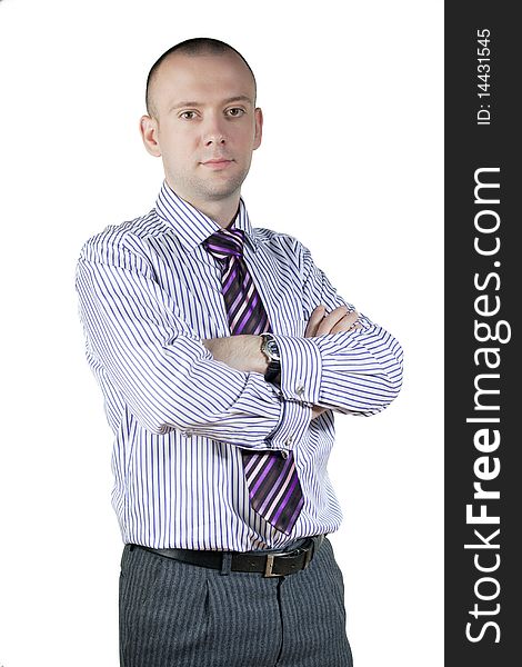 Young man posing on a white background. Young man posing on a white background