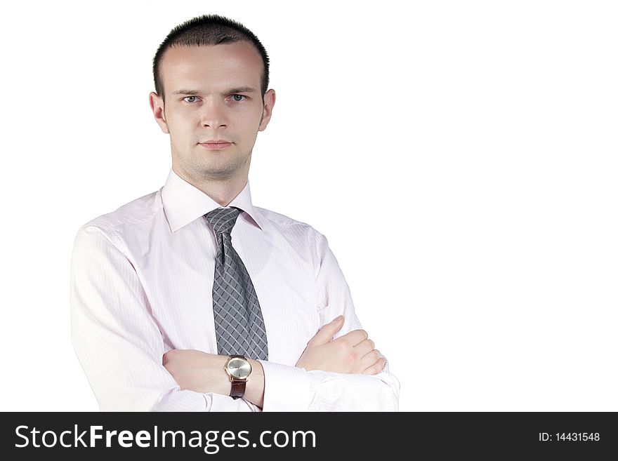 Young man posing on a white background. Young man posing on a white background