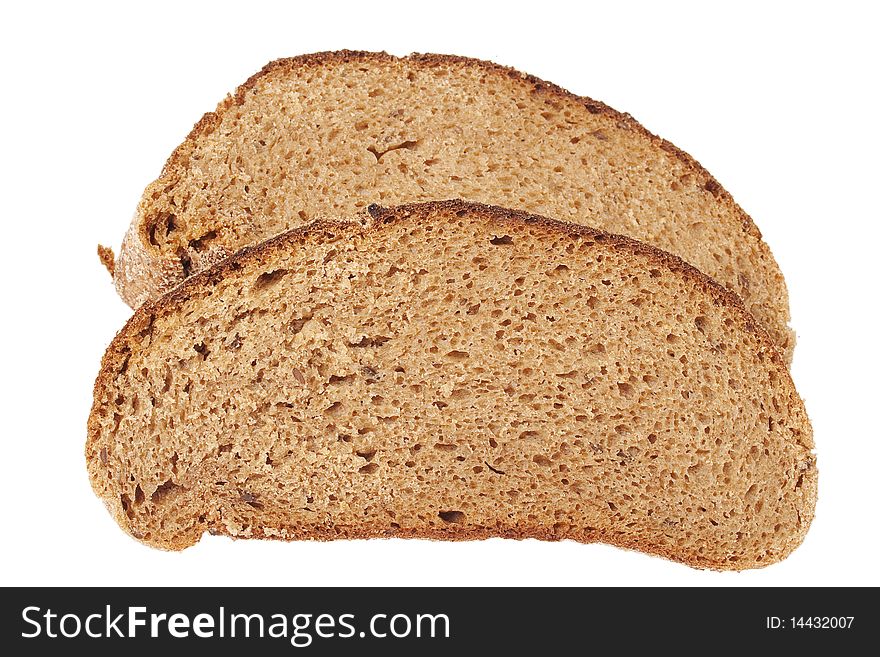 Bread slices isolated on white background