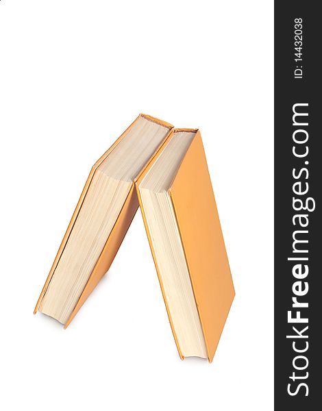 Stack of books isolated on the white background