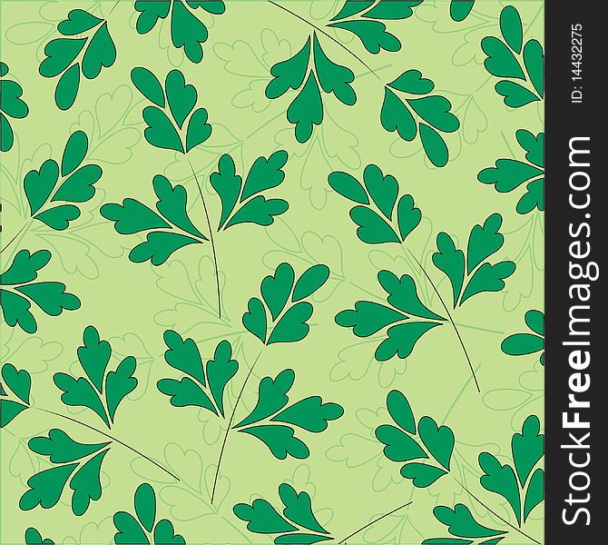 Seamless wallpaper pattern with green leaves