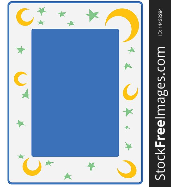 Photo album Frame with stars and moon. Photo album Frame with stars and moon