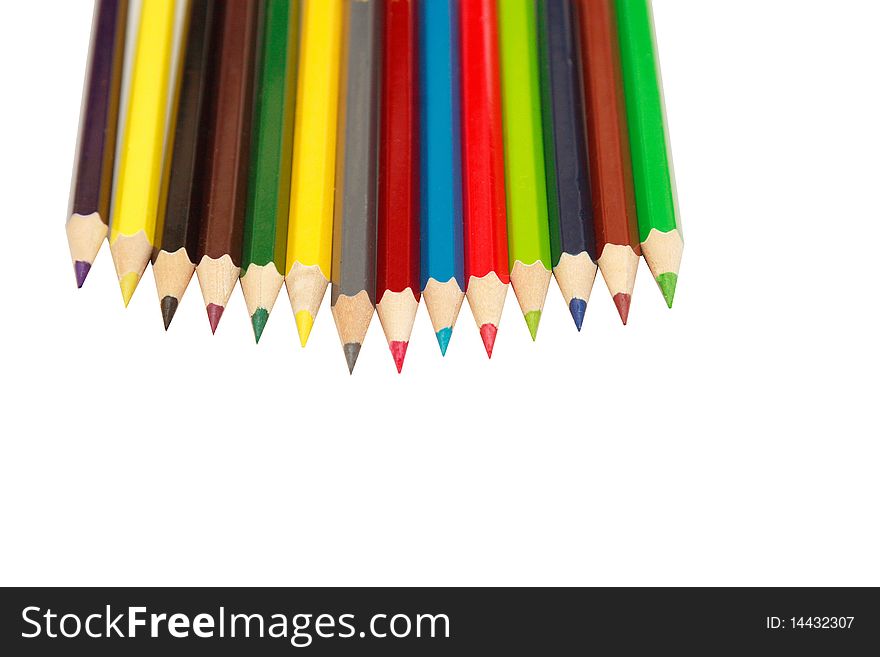 Colour pencils isolated on the white