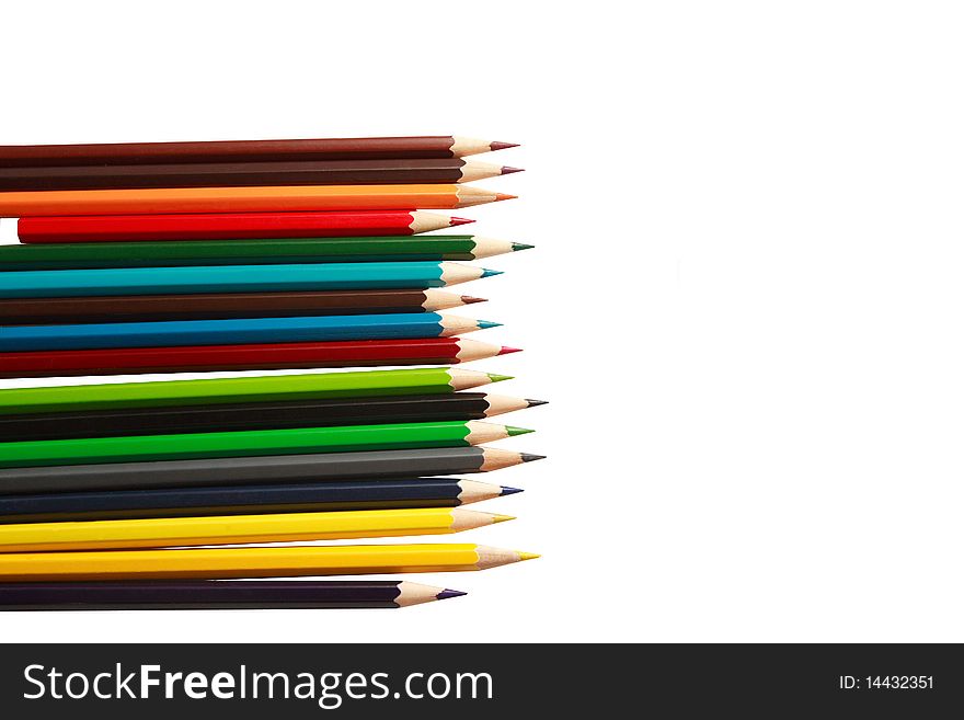 Colour pencils isolated on the white. Colour pencils isolated on the white