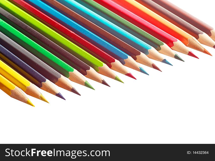 Colour pencils isolated on the white