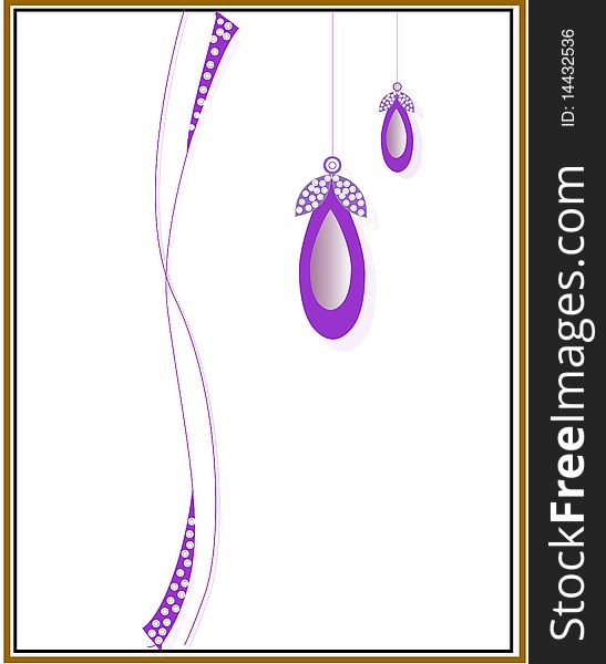 Decorative purple color earring  with frame