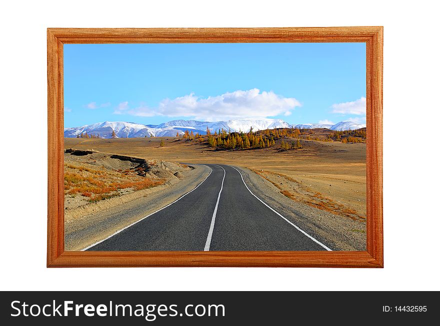 Photo of mountain road In a framework